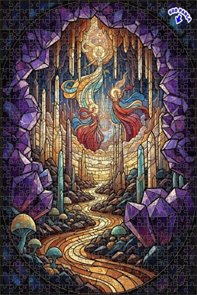 Teona Ahşap لغز فني على شكل رسومات زيتية لملائكة الكهف الكريستالية 600 قطعة 5...