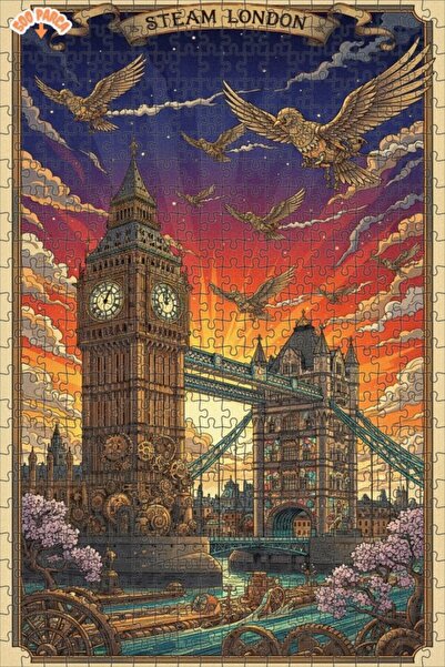 Teona Ahşap لغز خشبي مؤطر بطبقتين لبرج لندن البخاري، 500 قطعة، 50×30