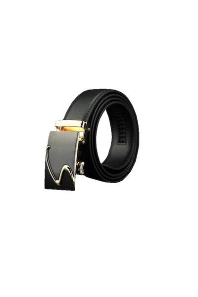 AVAMSI - Belt BTG-1202 with automatic closure 100% Leather, black