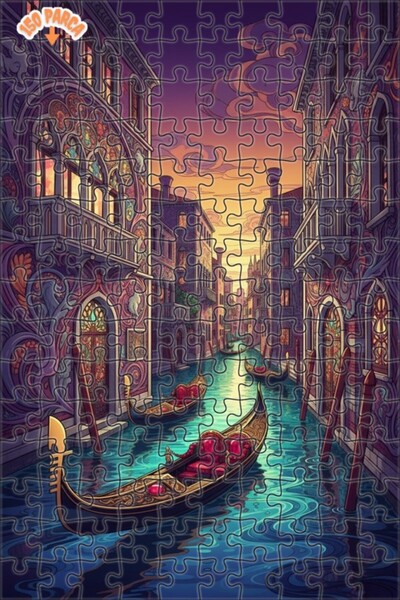 Teona Ahşap لغز خشبي مؤطر بطبقتين لفن الخطوط الخطية لقنوات البندقية 150 قطعة ...