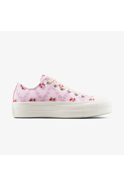 Converse Chuck Taylor All Star Lift Rose Cross Stitch Kadın Pembe Platform Sn...