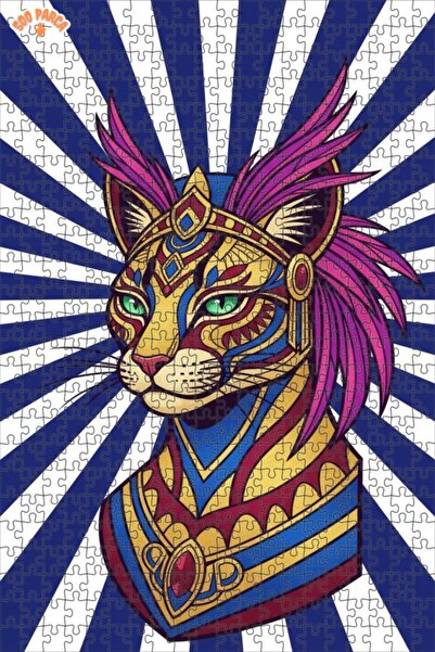 Teona Ahşap لغز خشبي مؤطر بطبقتين من ميستيك كات آرت 500 قطعة 50x30