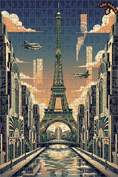 Teona Ahşap لوحة فنية بتصميم برج إيفل باريس على طراز الآرت ديكو، لوحة خشبية م...