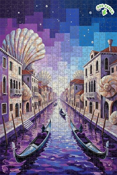 Teona Ahşap لغز خشبي مؤطر بطبقتين بتصميم فني لقوارب الغندول الفينيسي السحرية ...