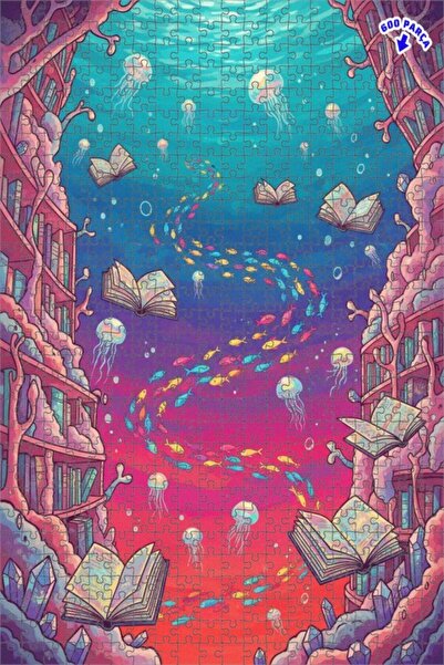 Teona Ahşap لغز خشبي مؤطر بطبقتين بمظهر لوحة زيتية من مكتبة البحر السحرية 600...