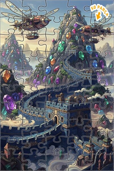 Teona Ahşap لغز خشبي بإطار مزدوج الطبقات من ستيامبانك كريستال شاتو ديفريسيون ...