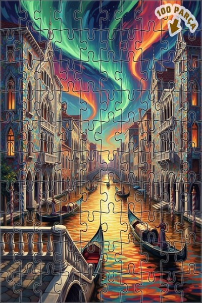 Teona Ahşap ألغاز خشبية ملونة بإطار من طابقين من فينيسيا نايتس ريندج أورورا، ...