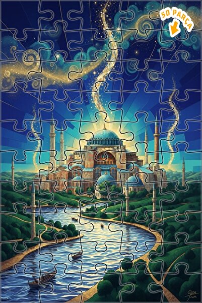 Teona Ahşap لغز خشبي مؤطر بطبقتين من هاجيا صوفيا بويورد لايت 50 قطعة 15×25