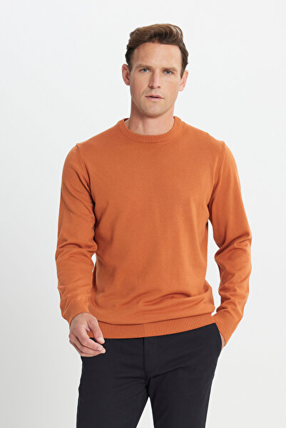 AC&Co / Altınyıldız Classics Men's Brick Crew Neck Knitwear Sweater
