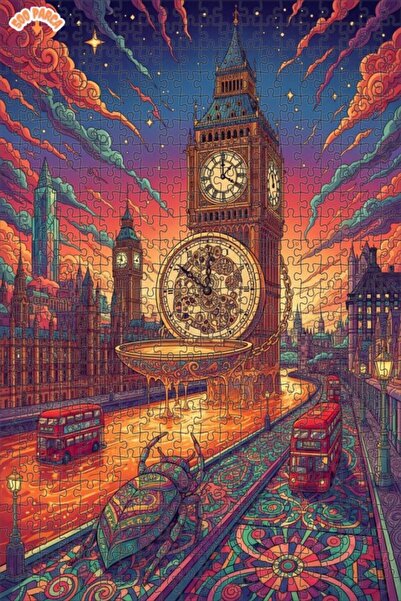 Teona Ahşap لغز خشبي بإطار مزدوج الطبقات على شكل ساعة حشرات لندن الخيالية للغ...