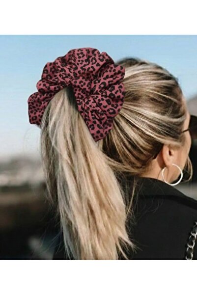 diclecollection Women's Large Size Red Floral Rubber Scrunchie/Hair Rubber Sc...