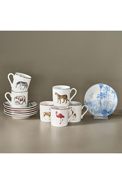 Karaca Jungle Set of 6 Coffee Cups 80 ml