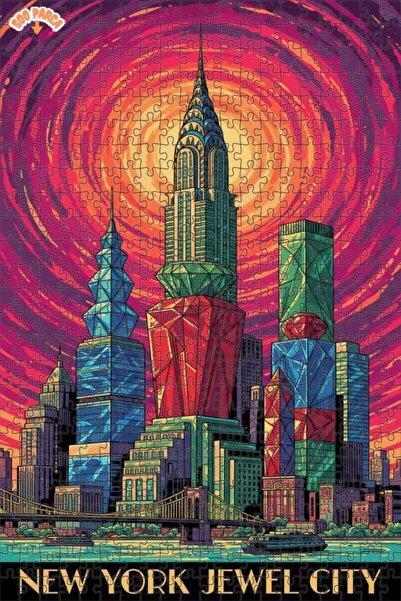 Teona Ahşap لغز خشبي مذهل بإطار مزدوج الطبقات من مدينة نيويورك للجواهر 500 قط...