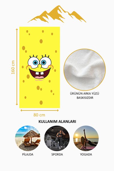 PATRON Digital Printing Beach Sea Towel Spongebob Patterned Peshtamal Hvl0024