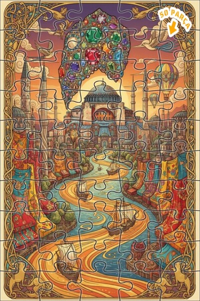 Teona Ahşap لغز خشبي بتصميم شلال موسيقي ورقصة زجاجية 150 قطعة 20×30