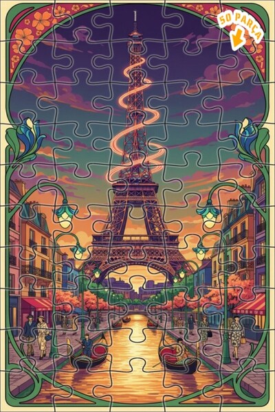 Teona Ahşap لغز خشبي بإطار مزدوج الطبقات من باريس لايت أرت نوو 50 قطعة 15x25