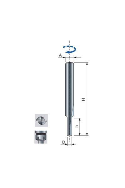 Freud R006M- Φρέζα από συμπαγές καρβίδιο, με δύο ίσιες άκρες, στέλεχος 6 mm, ...