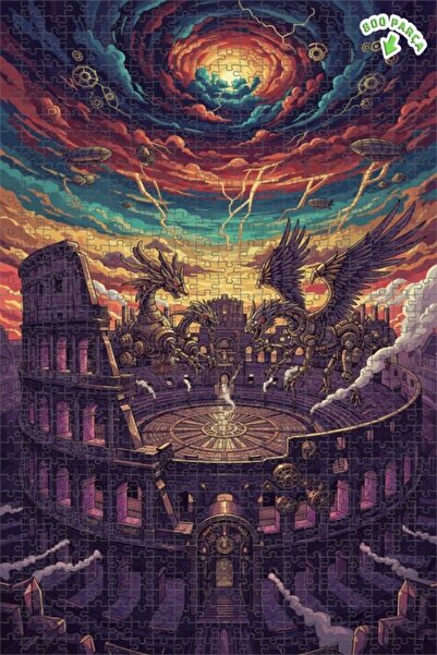 Teona Ahşap لغز خشبي ذو طبقتين من ستيامبانك دراجونز روما أرينا وارزز، 800 قطع...