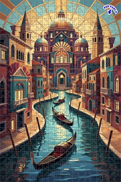 Teona Ahşap لغز خشبي مؤطر بطبقتين بمظهر لوحة زيتية لقنوات الأحلام في البندقية...