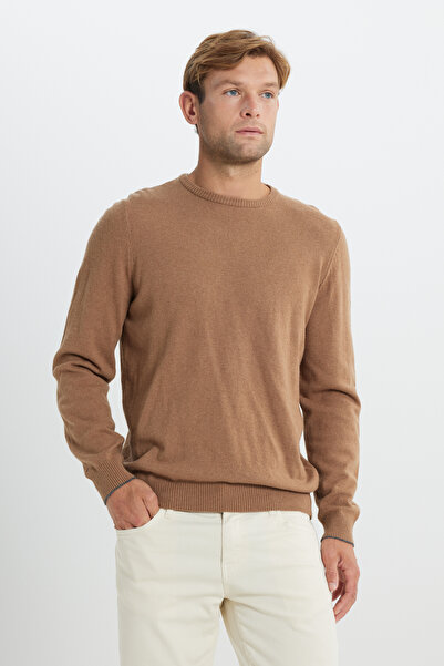 ALTINYILDIZ CLASSICS Men's Mink Warm Wool Standard Fit Regular Cut Crew Neck ...