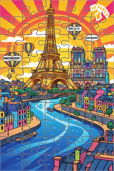 Teona Ahşap لغز خشبي بإطار مزدوج الطبقات من باريسيان رابسودي 50 قطعة 15×25