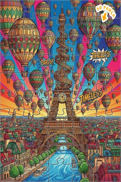 Teona Ahşap لغز خشبي مؤطر بطبقتين مزين بالمناظر الطبيعية الباريسية وزيتية ملو...