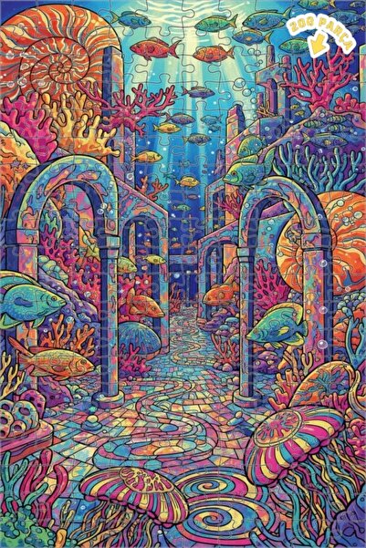 Teona Ahşap لغز خشبي مؤطر بطبقتين بمظهر الألوان المائية الملكية السحرية تحت ا...