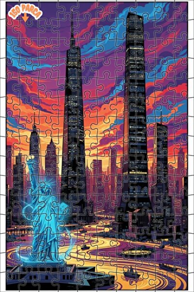 Teona Ahşap لغز خشبي مؤطر بطبقتين من نيو-نوار فن التماثيل التذكارية للحرية 15...