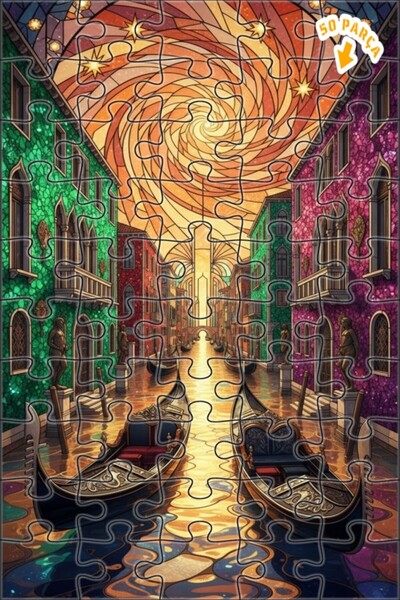 Teona Ahşap لغز خشبي فني من الفسيفساء الفيكتورية لقنوات البندقية 50 قطعة 15x25