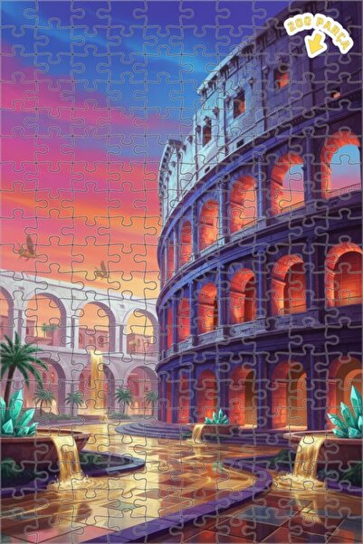 Teona Ahşap لوحة زيتية تصور الإمبراطورية الرومانية القديمة، لغز خشبي بإطار من...