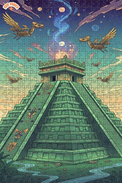 Teona Ahşap لغز خشبي مؤطر بطبقتين من الزيت بتصميم الأهرامات المايا الغامضة وا...