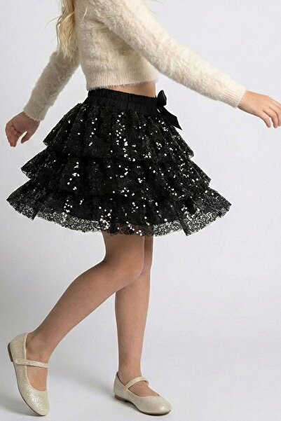 Breeze Κοριτσίστικη φούστα με στρώσεις και παγιέτες, με αξεσουάρ φιόγκου, για...