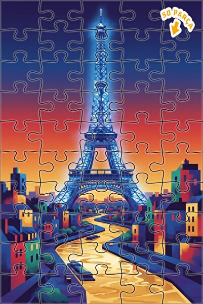 Teona Ahşap برج إيفل في باريس، منظر مائي، فن حديث، لغز خشبي بإطار مزدوج الطبق...