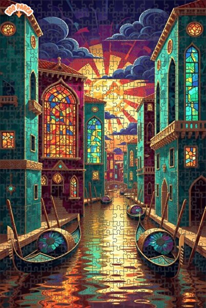 Teona Ahşap لغز خشبي بإطار ذو طابقين حديث بمظهر طلاء مُرقع لقنوات البندقية 50...