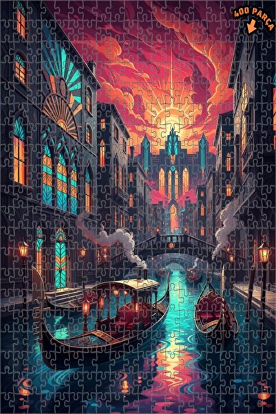 Teona Ahşap لوحة فنية رائعة لقارب الجندول في البندقية، لوحة زيتية ذات طابقين ...