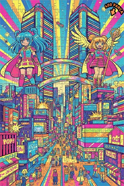 Teona Ahşap أضواء مدينة الأنمي، لوحة ألغاز خشبية ذات طابقين بإطار مزدوج، 400 ...