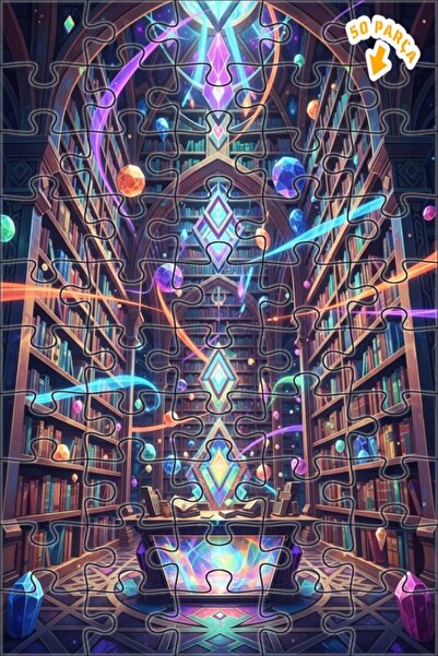 Teona Ahşap لغز خشبي مؤطر بطبقتين لفن المكتبة الغامضة 50 قطعة 15×25