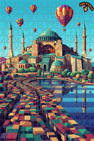 Teona Ahşap لغز خشبي ملون من آيا صوفيا بتصميم فني مكعب مكون من مطبوع طبقة مزد...