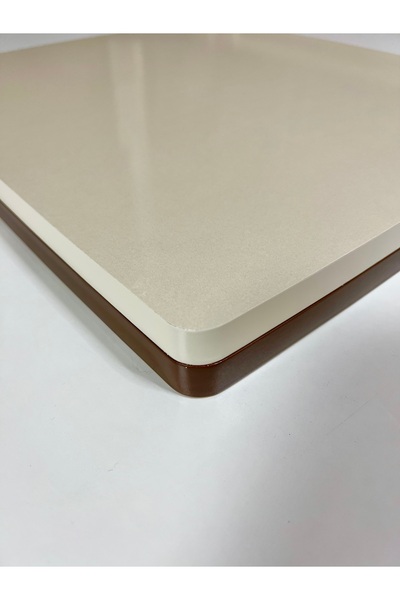 AKSET LÜX KREM CEVİZ ZİGON ORTA BOY SEHPA TABLASI 46*41 CM