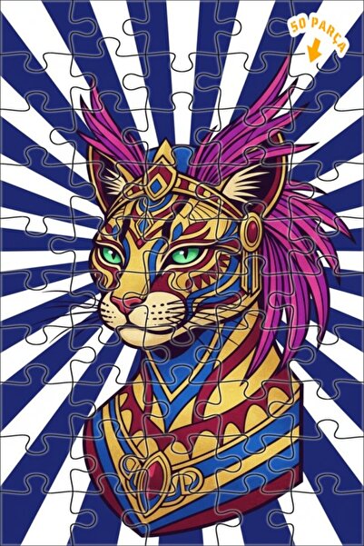 Teona Ahşap لغز خشبي مؤطر بطبقتين من ميستيك كات آرت 50 قطعة 15x25