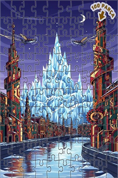 Teona Ahşap لغز خشبي بإطار مزدوج الطبقات من فن ستيمبانك لمدينة قلعة الجليد 10...