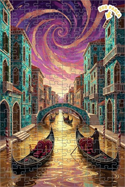 Teona Ahşap لغز خشبي فني بتصميم قنوات البندقية بمظهر مائي 200 قطعة 25×35