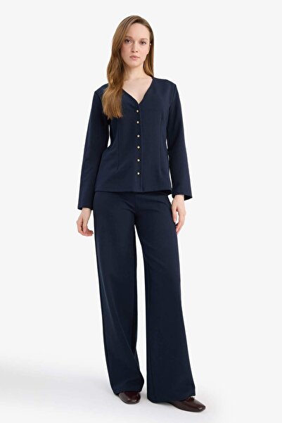 DeFacto Straight Wide Straight-Leg Trousers G9151Ax26Sp