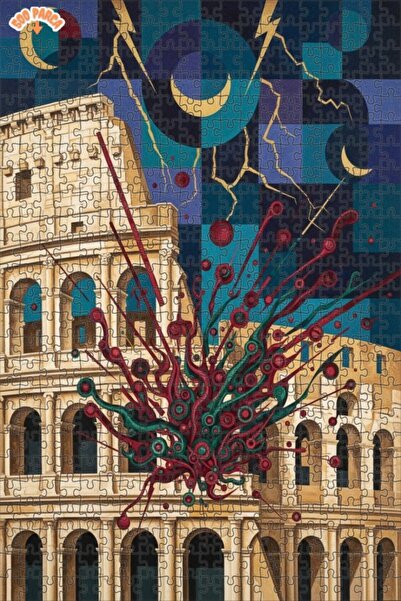 Teona Ahşap لغز خشبي مؤطر بطبقتين من فن الكولوسيوم السحري في روما 500 قطعة 50x30