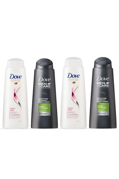 Dove Shampoo 400ML MEN CLEAN FRESH x2 + COLOUR CARE IMP. x2