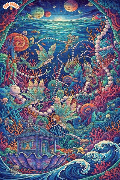 Teona Ahşap لغز خشبي رائع على شكل إطار مزدوج الطبقات من سلسلة فيريز تحت البحر...