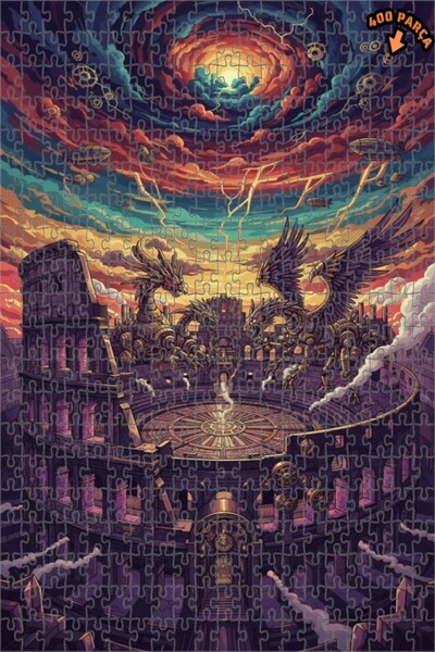 Teona Ahşap لغز خشبي ذو طبقتين من ستيمبانك دراجونز روما أرينا وارزز، 400 قطعة...