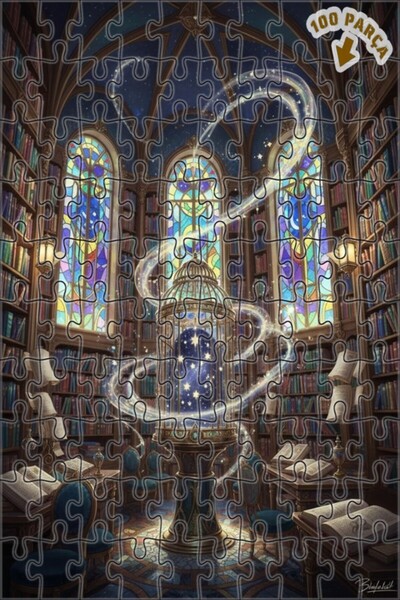 Teona Ahşap لغز خشبي مؤطر بطبقتين من مكتبة السحر الغامضة 100 قطعة 25×25