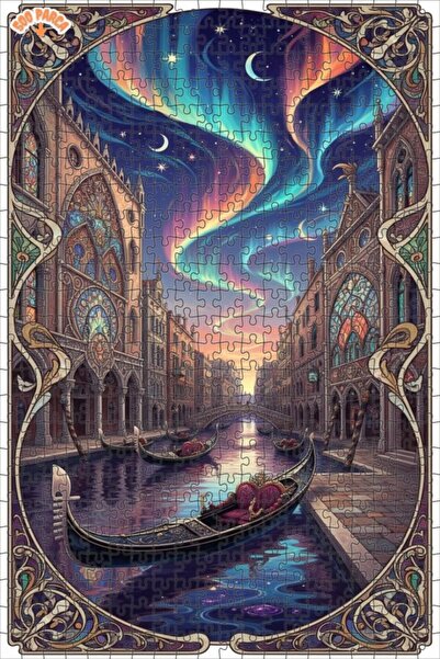 Teona Ahşap لغز خشبي فني لليالي البندقية أورورا 500 قطعة 50×30