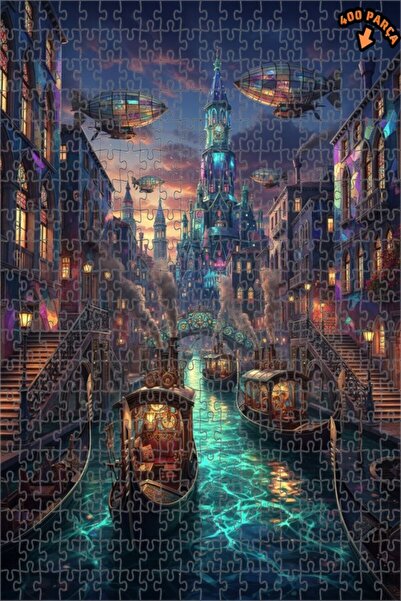 Teona Ahşap لغز خشبي مؤطر ذو طابقين بتصميم مدينة البندقية بالبخار مع رؤية مدي...